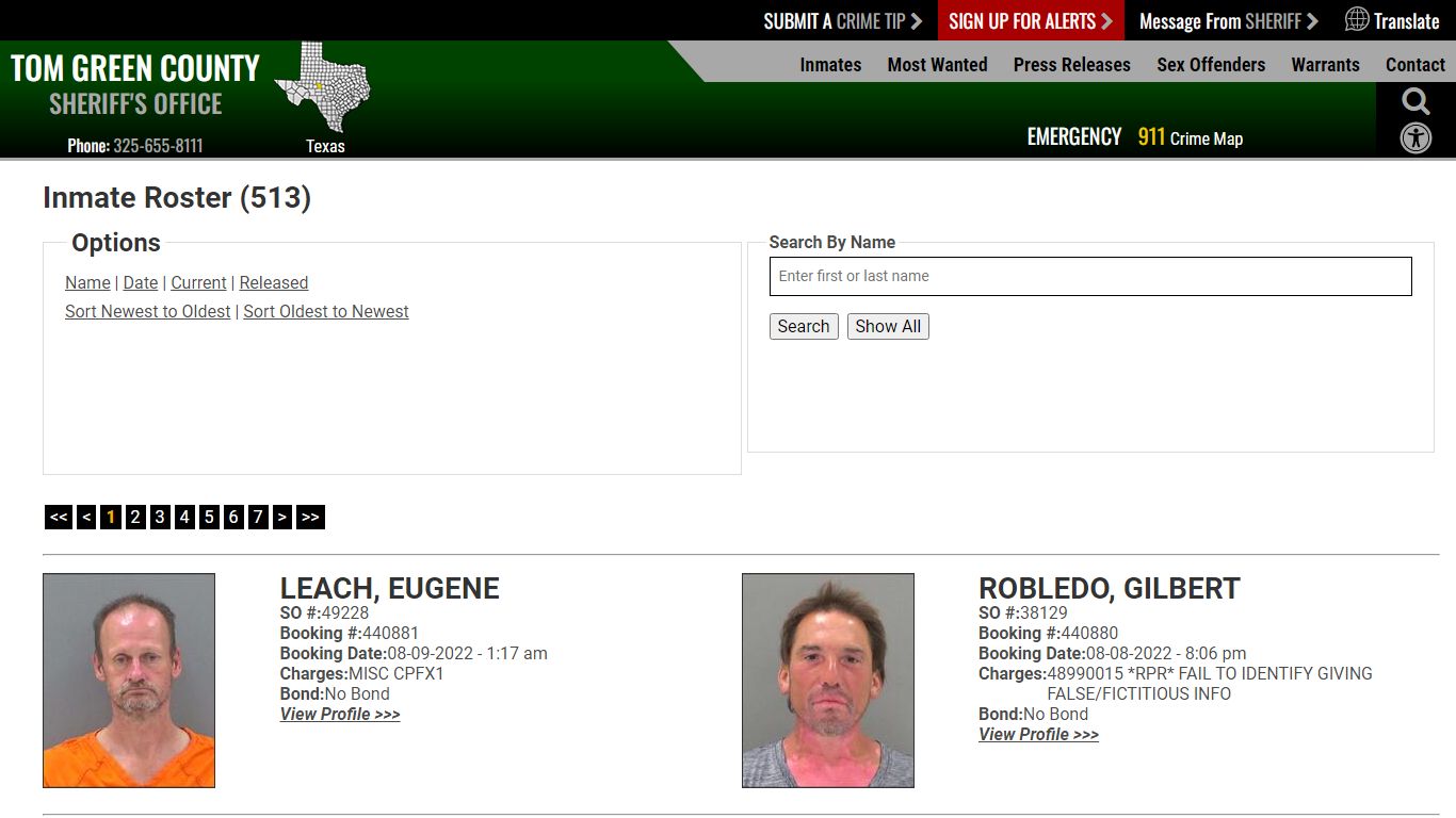 Inmate Roster - Tom Green County TX Sheriff's Office